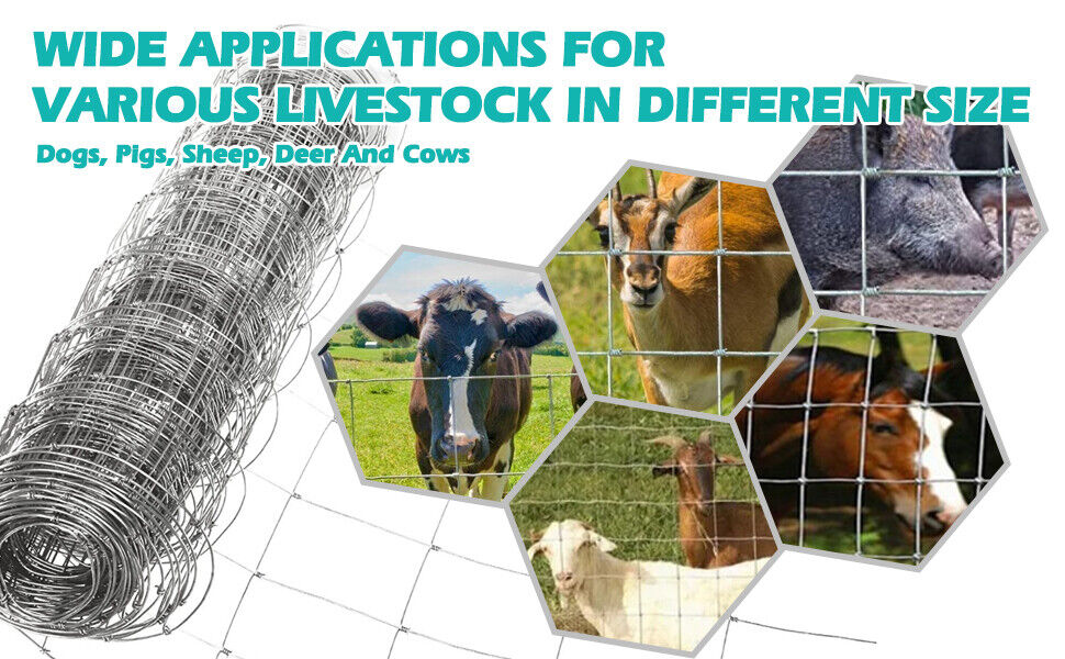 0.8M High 25M Long Stock Fencing Livestock Fence Galvanised Wire Barrier Fence