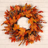 Autumn Fall Door Wreath Autumn Maple Leaf with LED Harvest Front Door Home Decor