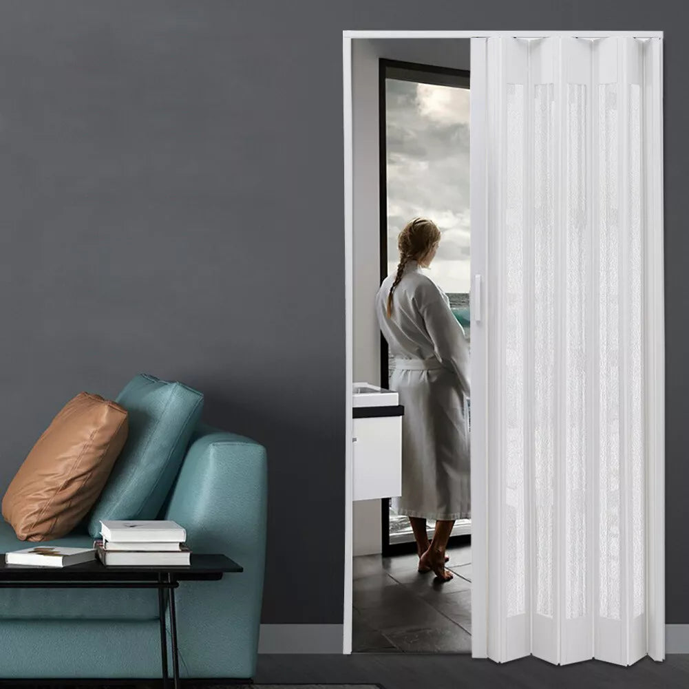 Internal Bi Folding Concertina Accordion Door PVC Sliding Divider Doors Bathroom
