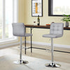 Bar Stools Set of 2 PU Leather Swivel Height Adjustable Bar Chairs With Backrest
