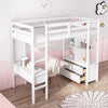 High Sleeper Bunk Bed Loft Bed with Desk & Drawers Storage Compartments for Kids