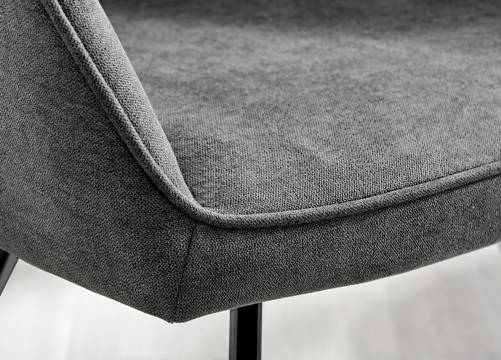 **Seconds** Falun Dark Grey Soft Touch Fabric Diamond Stitched Dining Chairs Bl