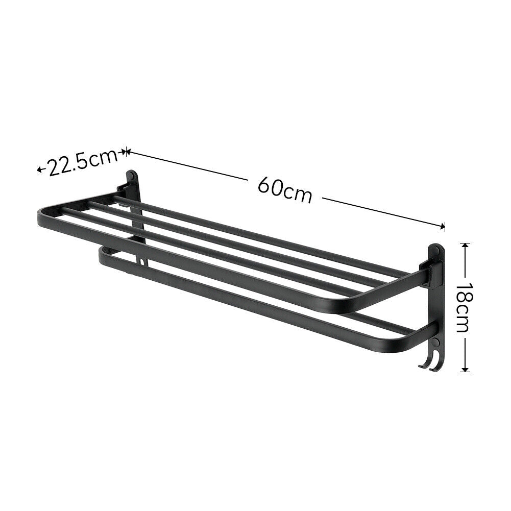 2/3 Tier Aluminum Basket Shower Rack Bathroom Storage Shelf Towel Rail Holder