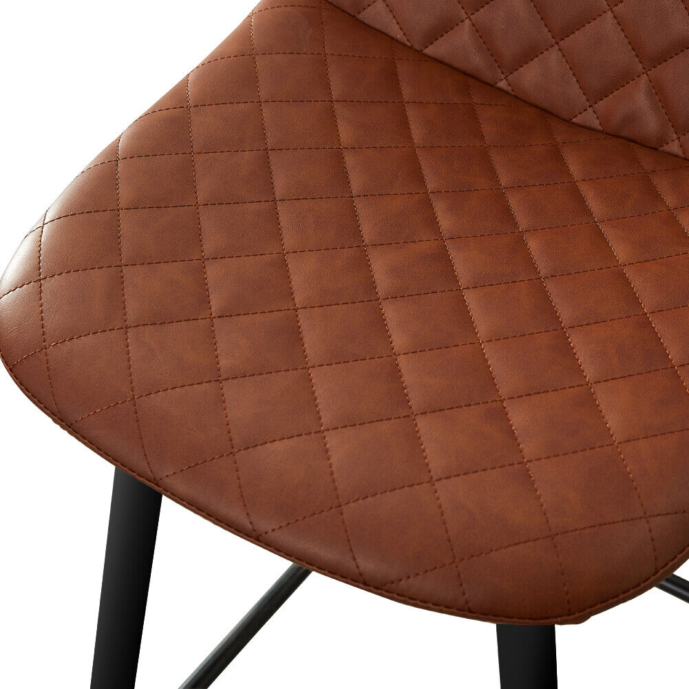 2X Bar Stools Fabric/Faux Leather Pub Chairs Breakfast Kitchen Metal Leg Modern