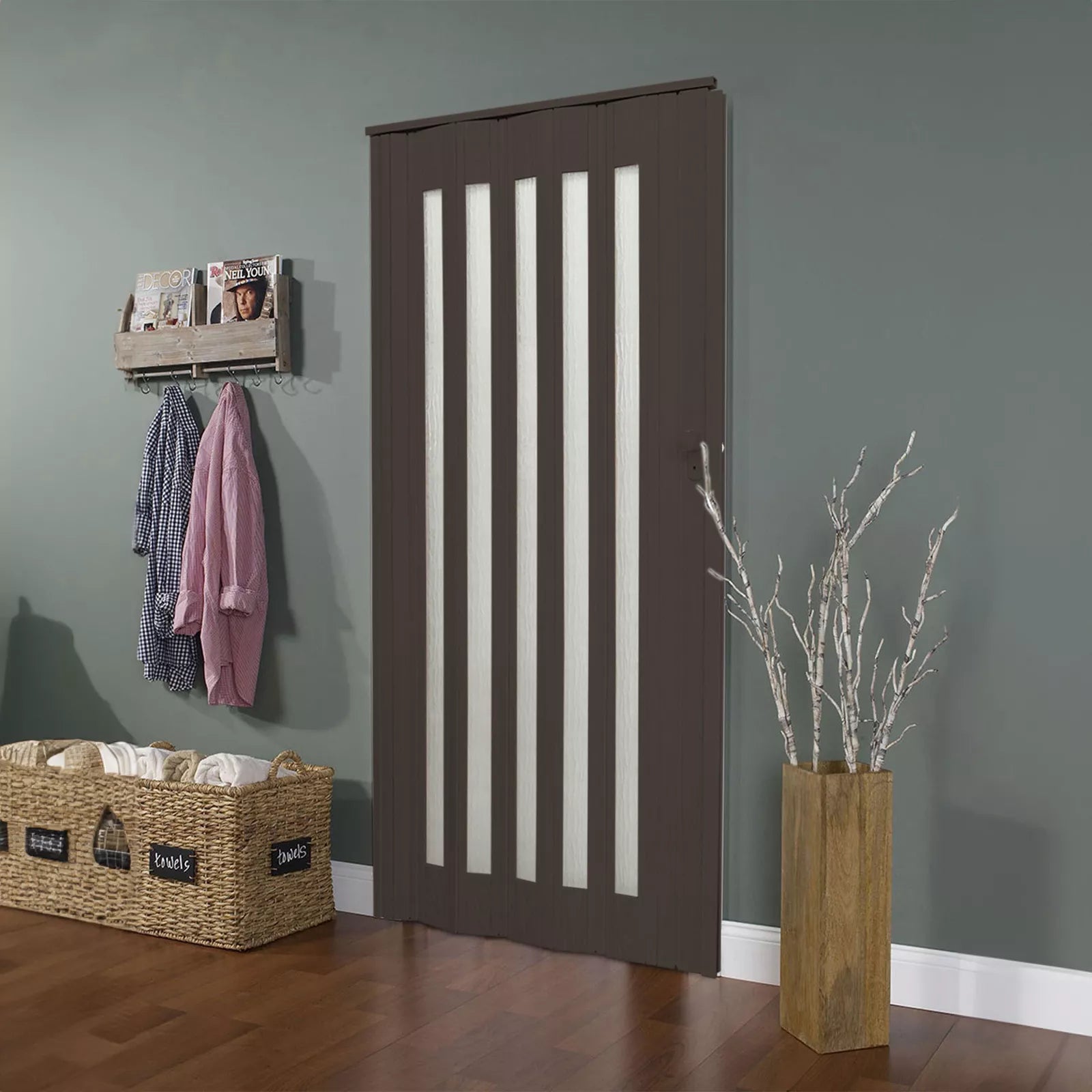 Internal Bi Folding Concertina Accordion Door PVC Sliding Divider Doors Bathroom