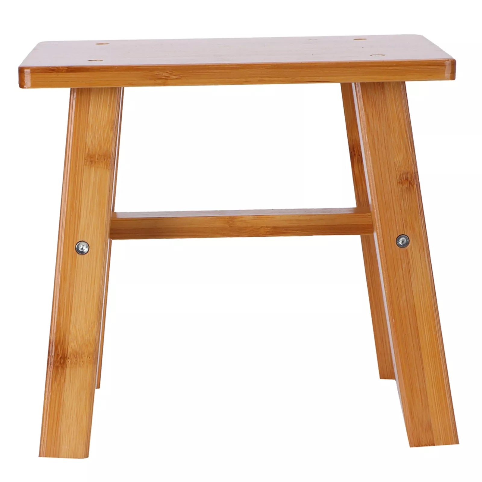 (S Rectangle)Multipurpose Small Bamboo Stool Foot Rest Stool Shower Low Bench