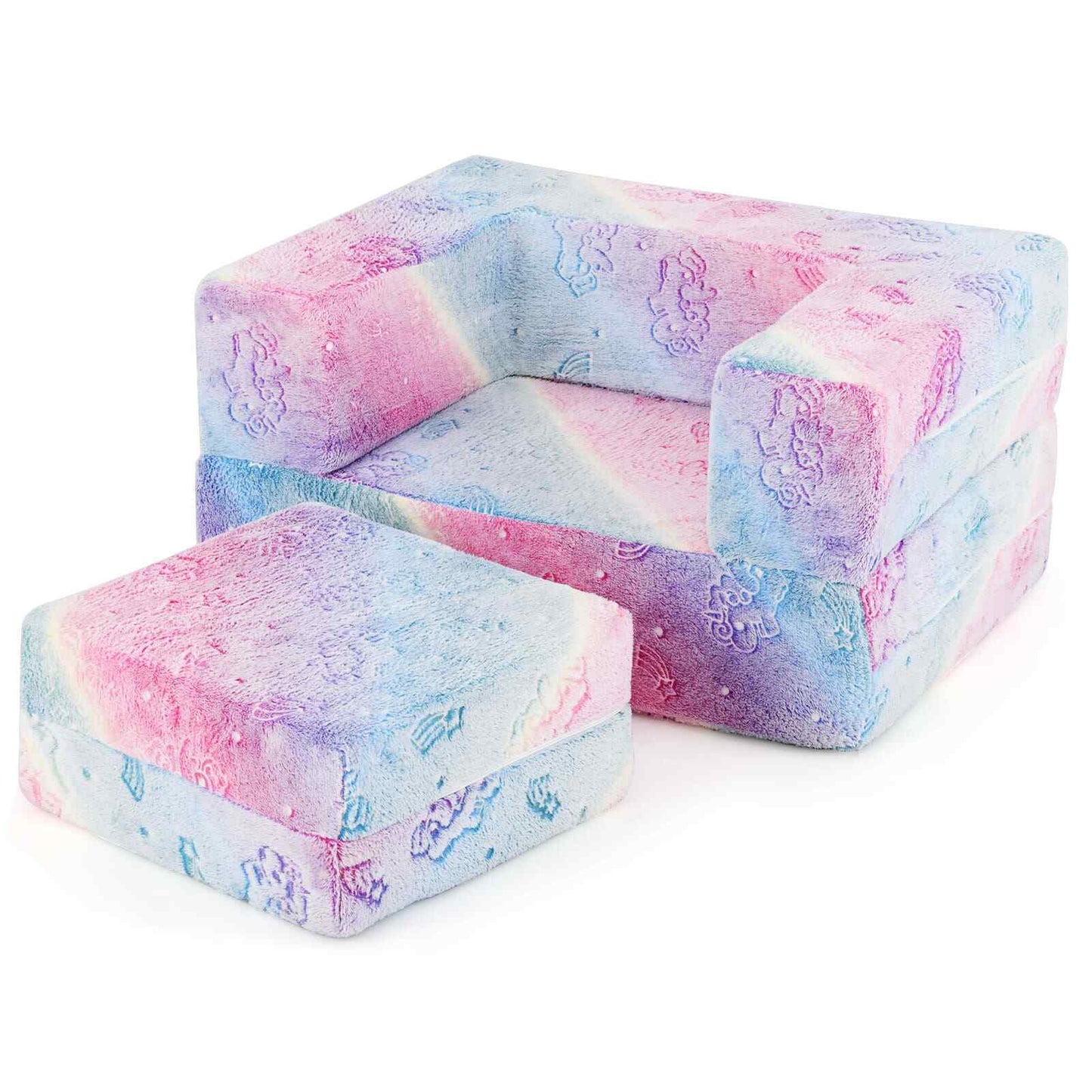 Modular Baby Couch w/Cushion& High-density Foam Filling-Unicorn
