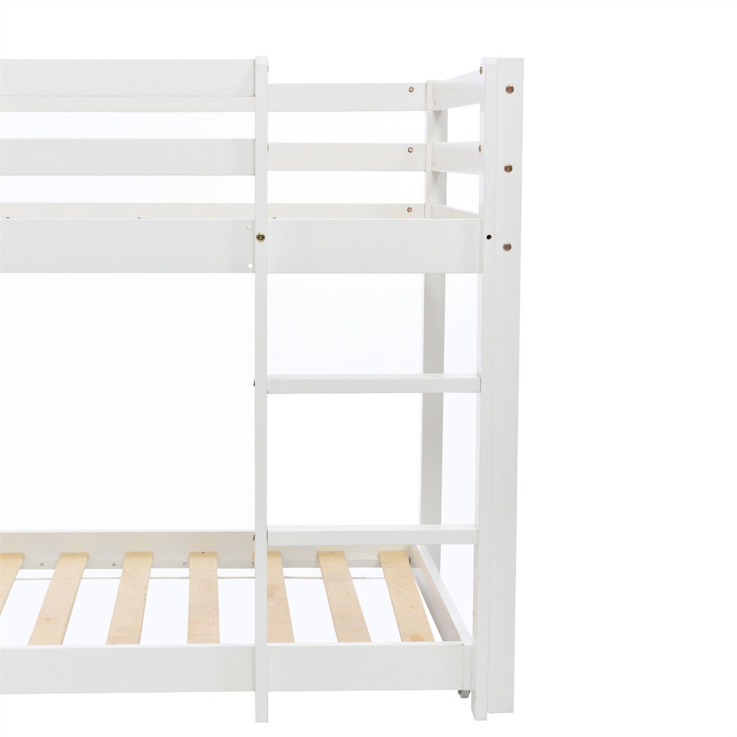 Kids Wooden Bunk Beds High Sleeper with Slide Ladder Cabin Bed 3FT Single White