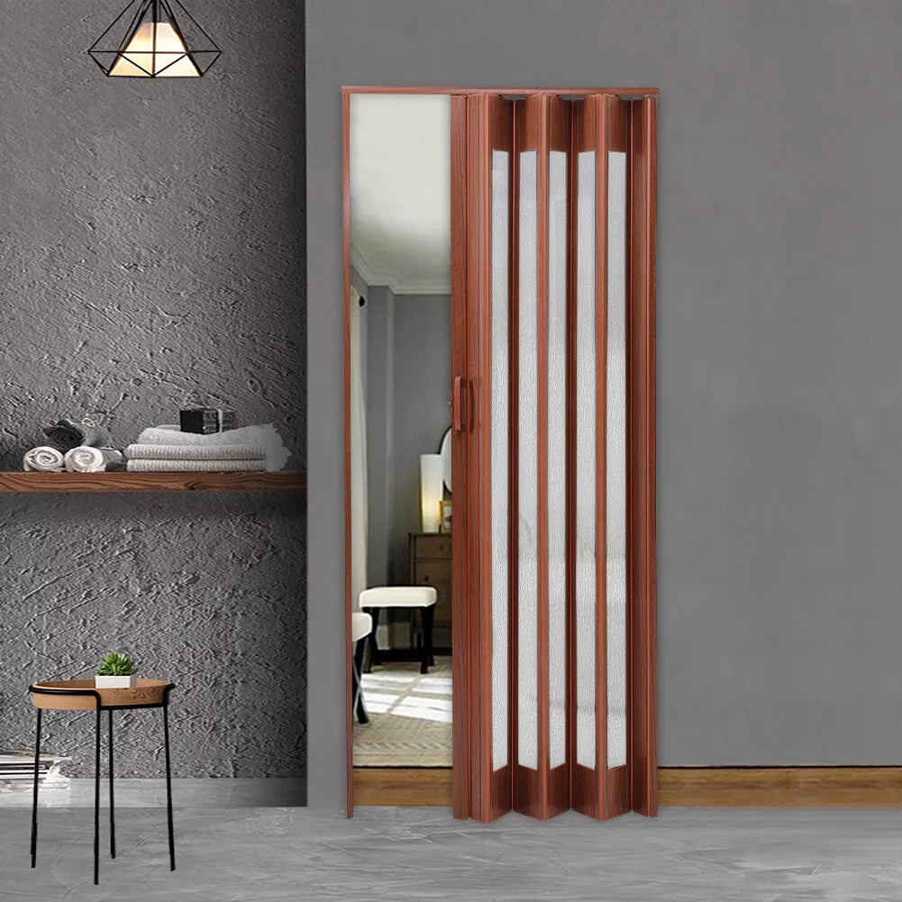 Internal Bi Folding Concertina Accordion Door PVC Sliding Divider Doors Bathroom