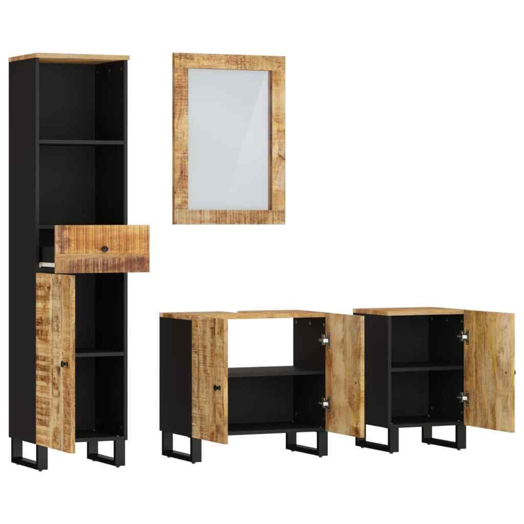 BaraSh 4 Piece Bathroom Furniture Set Solid Wood ,Bathroom Furniture Free M0P4