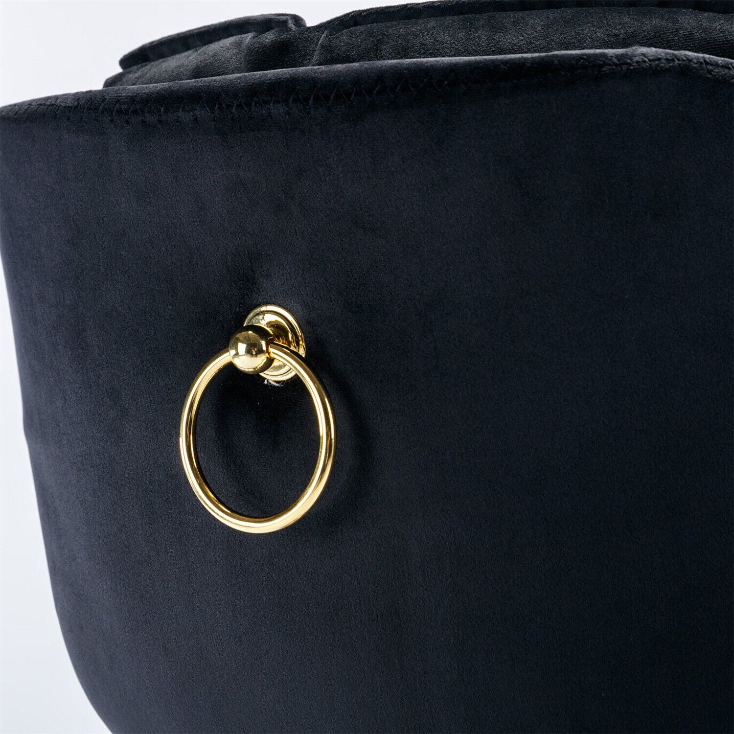 Bar Stools Set of 2 Adjustable Height 360° Swivel Tufted Pub Bar Chairs Black