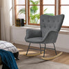 Modern Upholstered Rocking Chair Relaxing Rocking Armchair Single Sofa Wing Back
