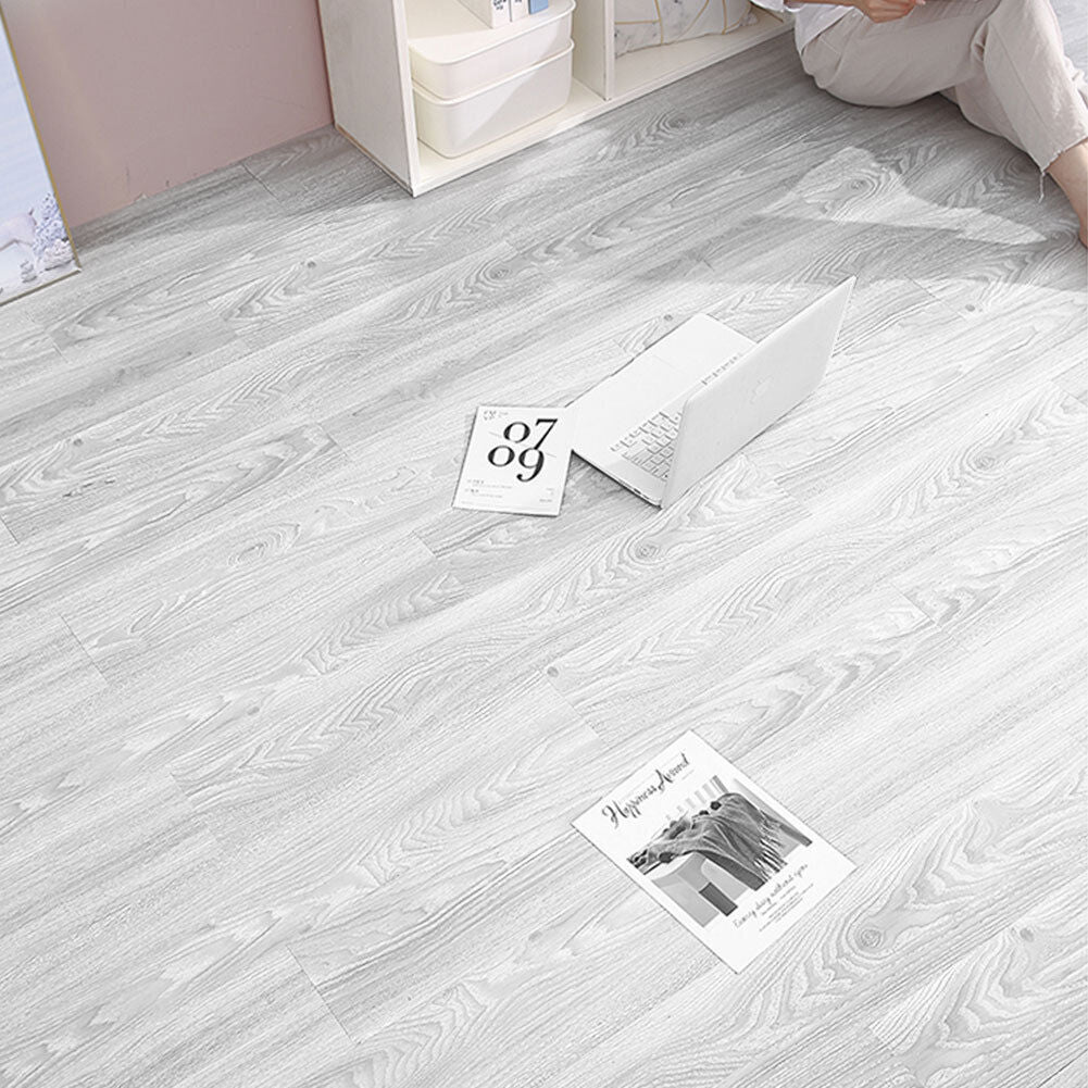 36 x Wood Grain Planks Self Adhesive Flooring Tiles Plank PVC Floor Rustic White