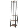 180cm Coat Stand Corner Garment Hat Rack Clothes Rails Hanger w/ 4 Storage Shelf