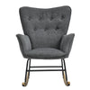 Modern Upholstered Rocking Chair Relaxing Rocking Armchair Single Sofa Wing Back