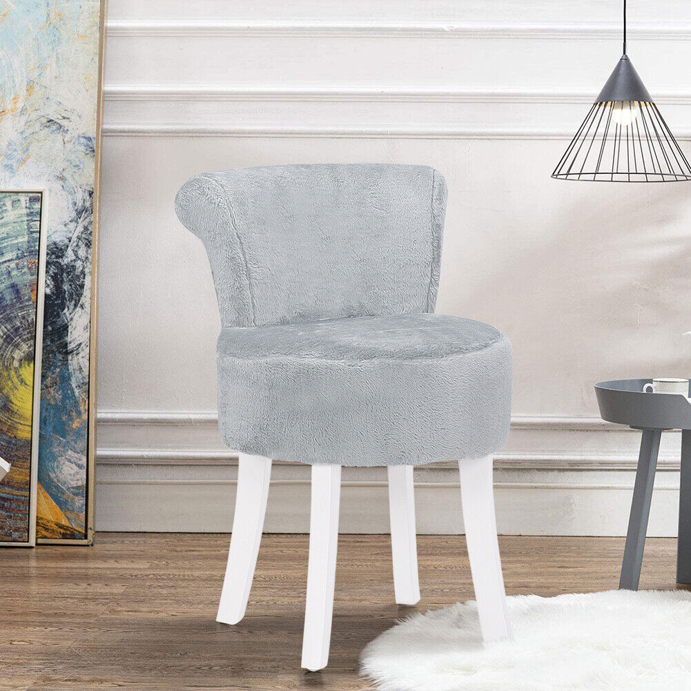 Pouffe Round Makeup Vanity Chair Dressing Table Seat Low Back Stool Piano Bench