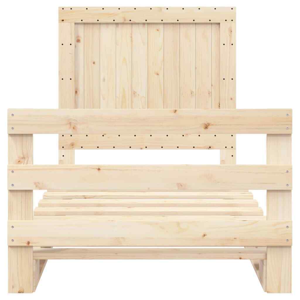 BaraSh Bed Frame with Headboard 100x200 Solid Wood Pine,Platform Bed B0B8