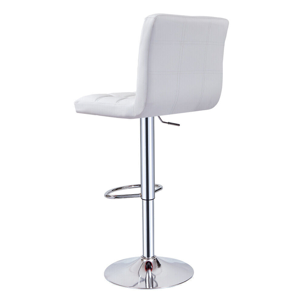 Bar Stools Set of 2 PU Leather Swivel Height Adjustable Bar Chairs With Backrest