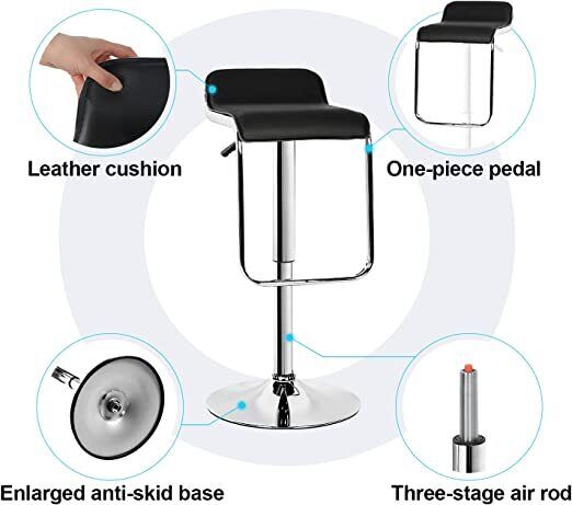 Bar Stools × 2 Padded Seat Faux Leather Swivel Home Kitchen Breakfast Muti Types