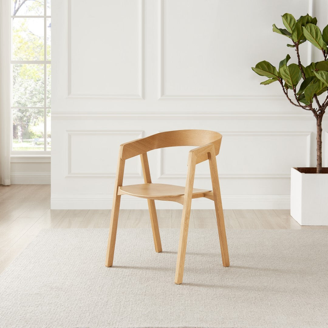 **Seconds** Masa Solid Oak and Veneer Wooden Dining Chairs Set of 2 Scandi Mini