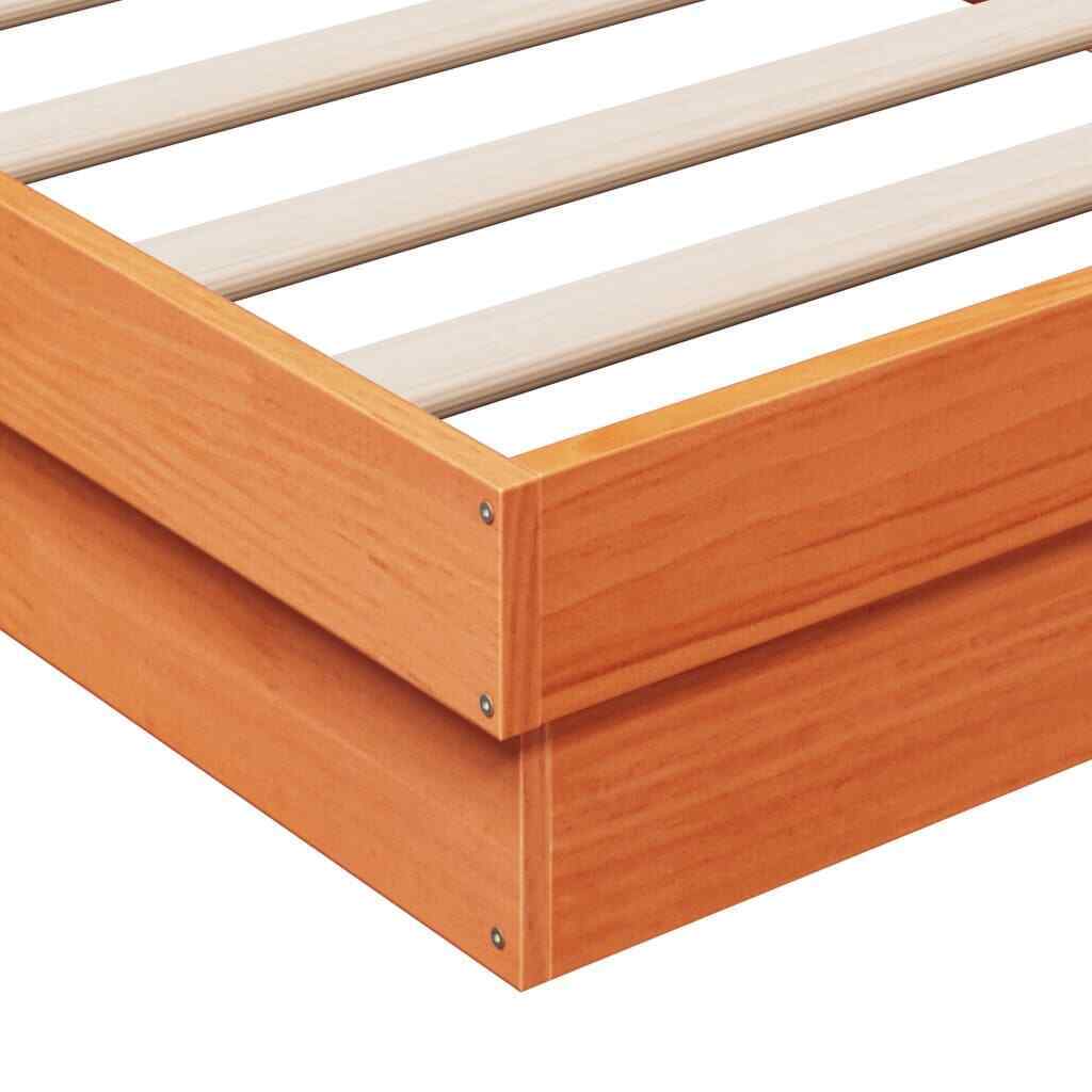 Bed Frame Wax Brown 120x200 Solid Wood Pine S3T9