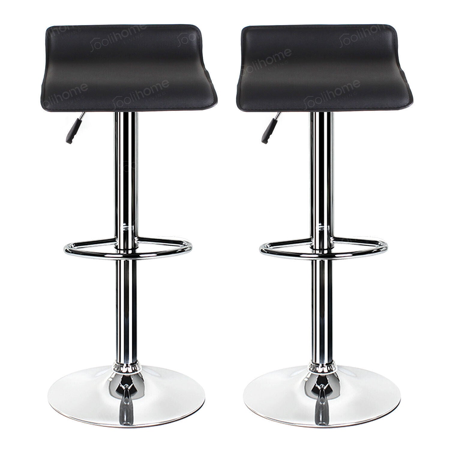 Bar Stools × 2 Padded Seat Faux Leather Swivel Home Kitchen Breakfast Muti Types