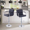 Bar Stools Set of 2 PU Leather Swivel Height Adjustable Bar Chairs With Backrest
