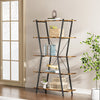 Wooden Bookshelf Bookcase Industrial Style Shelves 5 Tier Display Rack Organiser