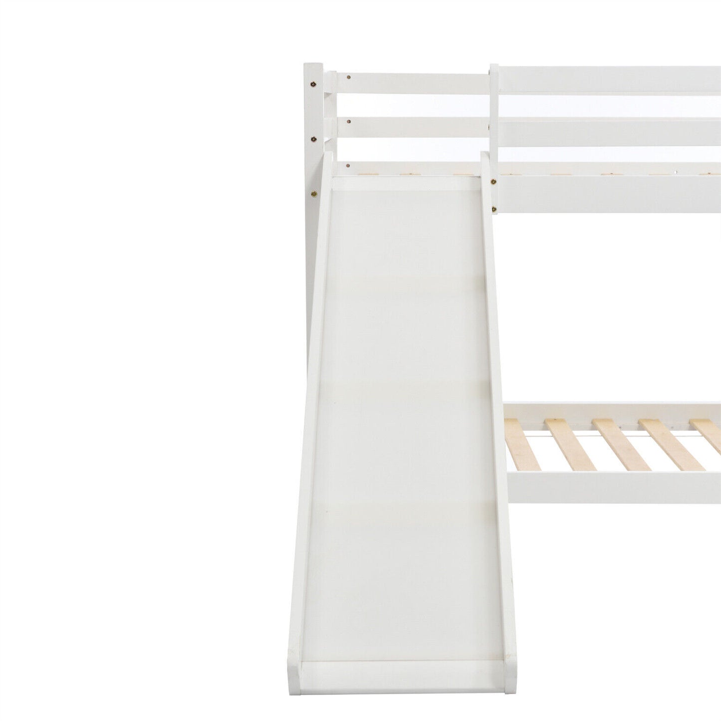 Kids Wooden Bunk Beds High Sleeper with Slide Ladder Cabin Bed 3FT Single White