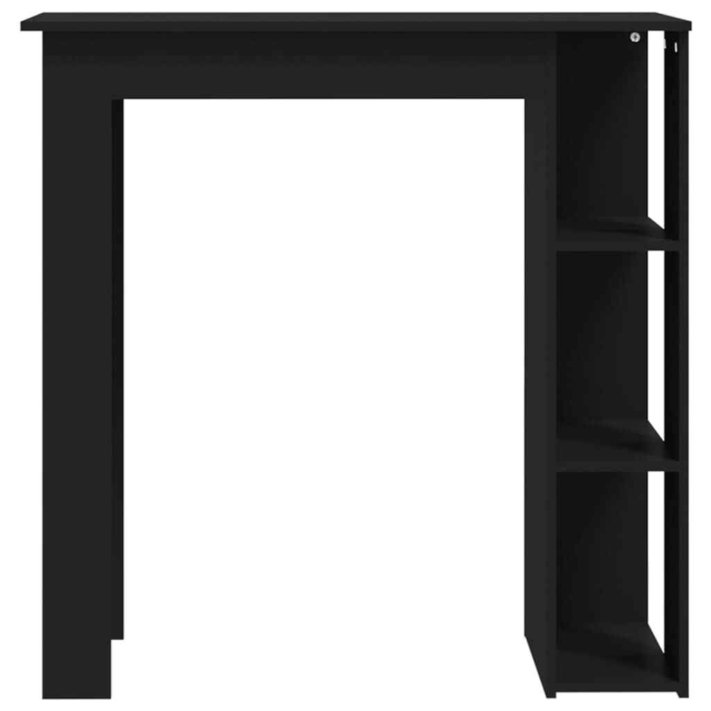 Bar Table with Shelf Black 102x50x103.5 cm Engineered Wood HOT