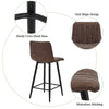 Bar Stools X2 Faux Leather Bar Chairs With Footrest Kitchen Furniture Modern