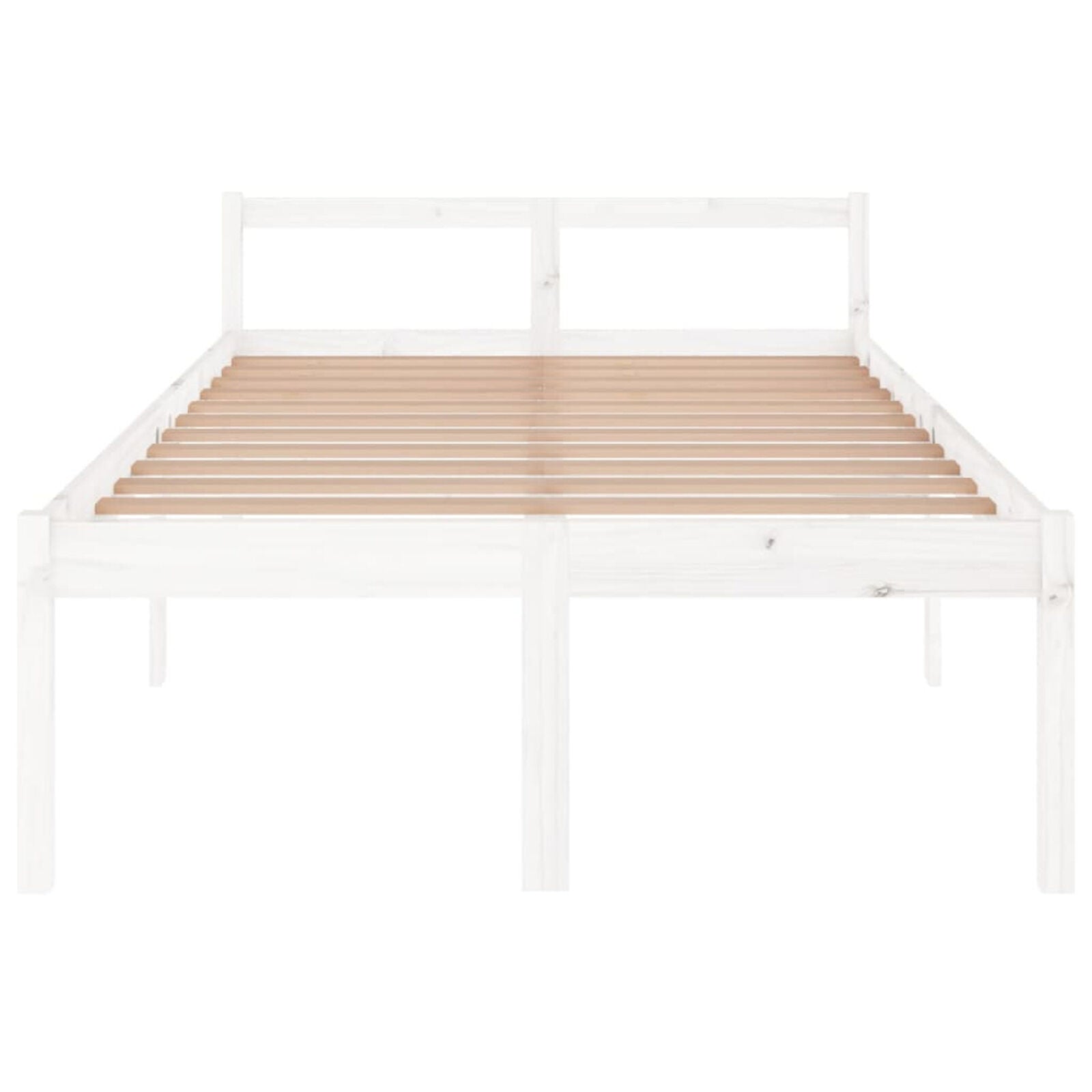 LAPOOH Bed Frame White Solid Wood Pine 120x200 ,Bed Frame,Bed Frame Modern P6B2