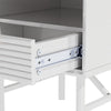 1 Drawer Bedside Table Home Side Cabinet Bedroom Storage w/1 Storage Shelf White