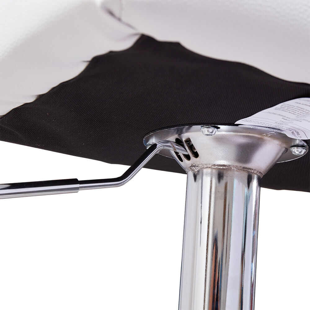 Bar Stools Set of 2 PU Leather Swivel Height Adjustable Bar Chairs With Backrest