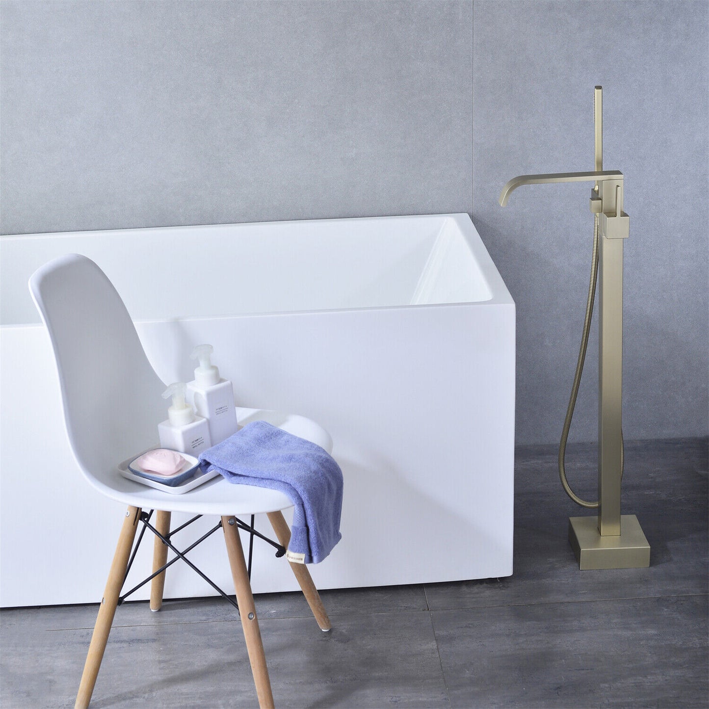 Brass Bathroom Bathtub Mixer Taps Bath Filler Spout And Handheld Shower Set UK
