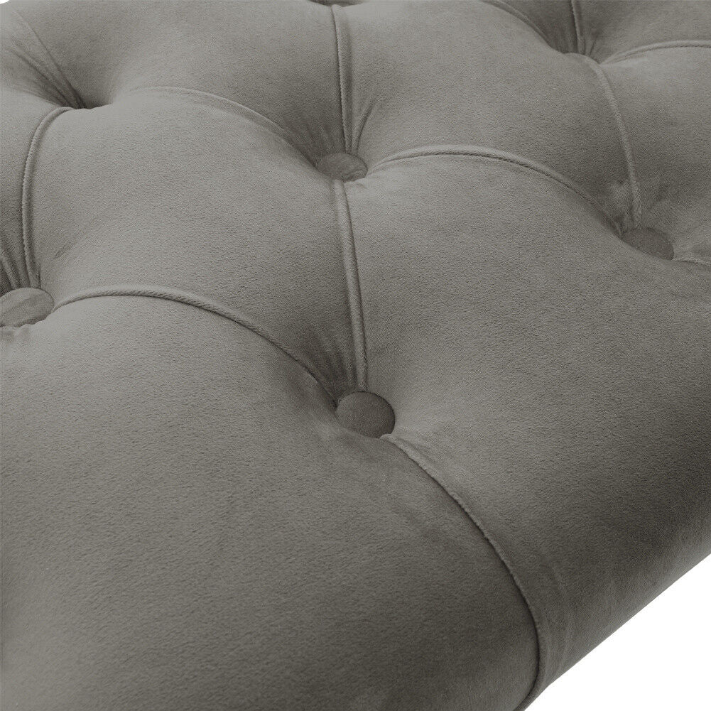 Entryway Bench Modern Ottoman End Of Bed Stool Velvet Upholstered Seat Foot Rest