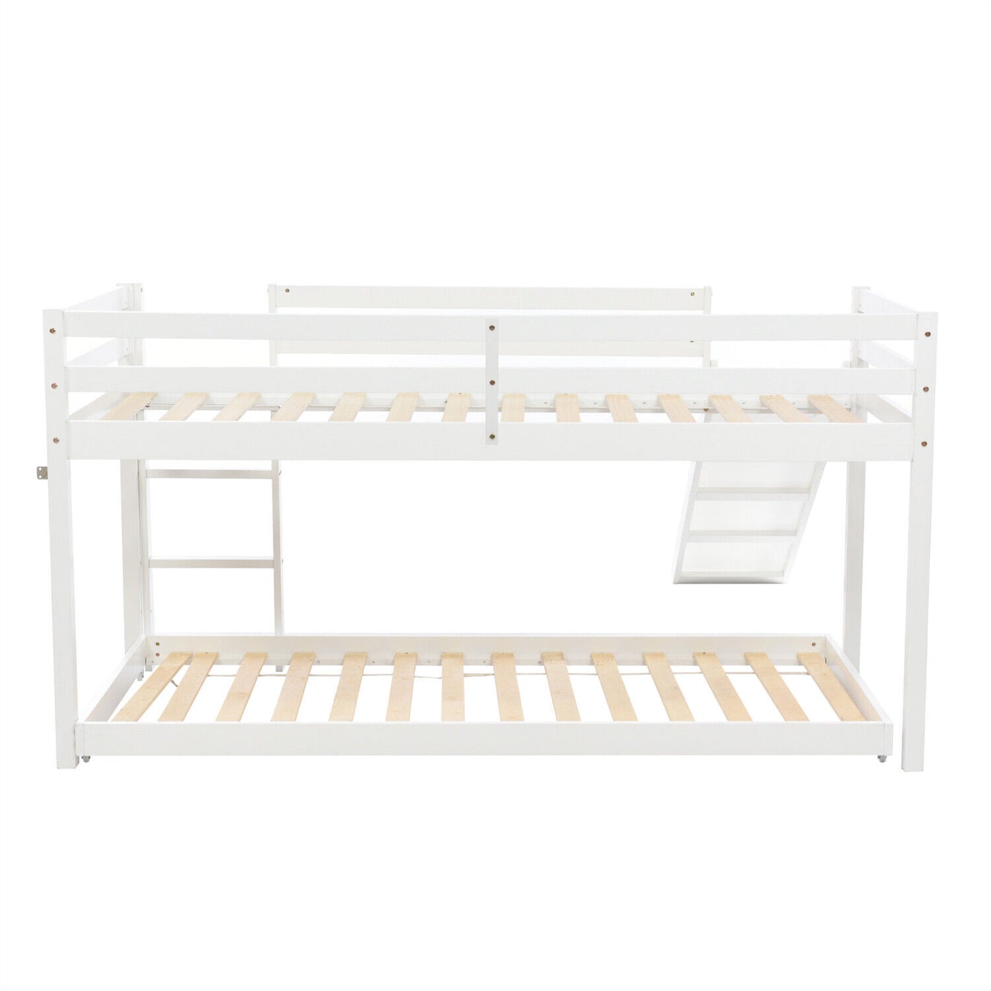 Kids Wooden Bunk Beds High Sleeper with Slide Ladder Cabin Bed 3FT Single White