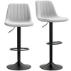 Bar Stools Set of 2 Adjustable Swivel Bar Chairs with Backrest Grey