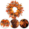 Autumn Fall Door Wreath Autumn Maple Leaf with LED Harvest Front Door Home Decor