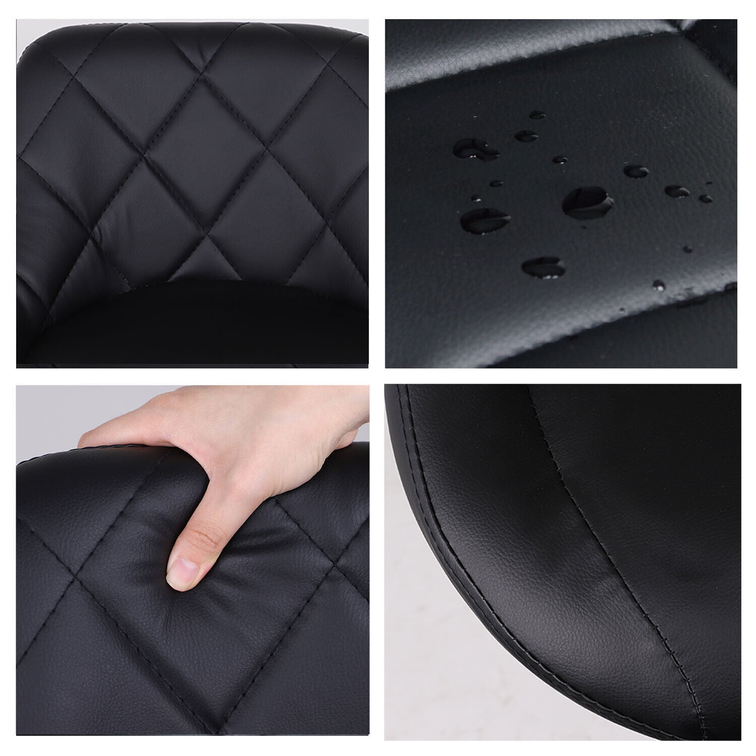 Bar Stools × 2 Padded Seat Faux Leather Swivel Home Kitchen Breakfast Muti Types