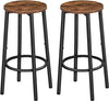 Bar Stools Set of 2 Industrial Bar Stools Metal Frame Barstools with Round Top