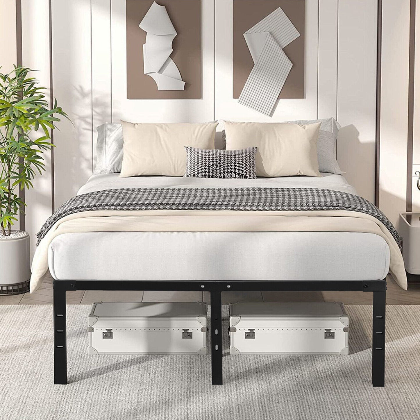 Metal Bed Frame Single/Double/King Size Bed Platform 3ft 4ft6 5ft Bed Base UK