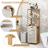 4-Tier Tilt-Out Laundry Hamper Bamboo Pull Out Laundry Hamper w/Shelves