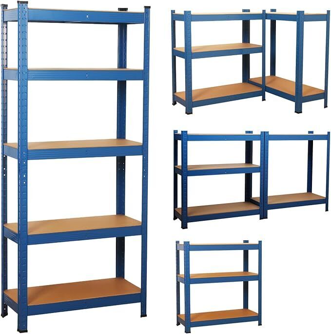 Garage Shelving Units 5 Tier Shed Storage Racking Shelf Boltless - 90x40x180cm
