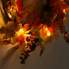 Autumn Fall Door Wreath Autumn Maple Leaf with LED Harvest Front Door Home Decor