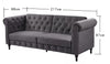 Sofa Bed Velvet Chesterfield 3 Seater Style Green Blue Grey Sofabed Button Back