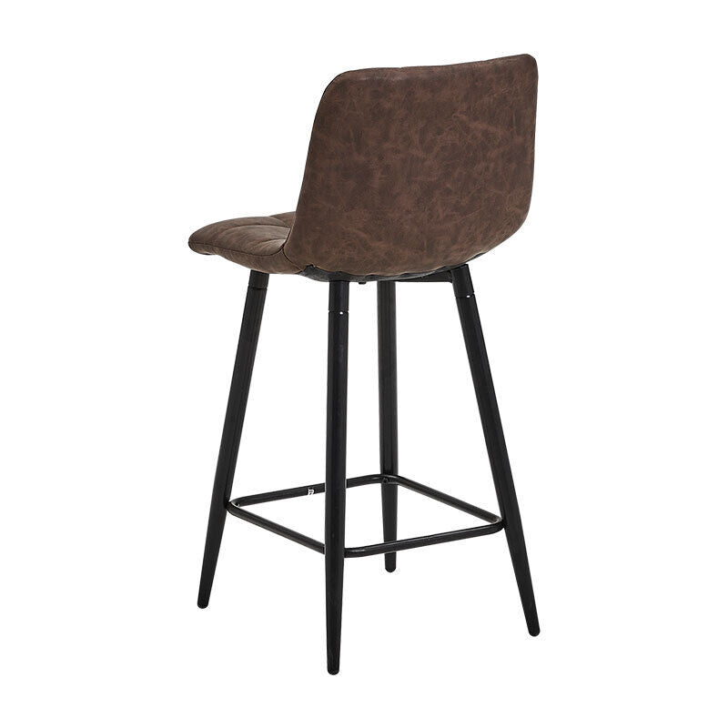 Bar Stools X2 Faux Leather Bar Chairs With Footrest Kitchen Furniture Modern