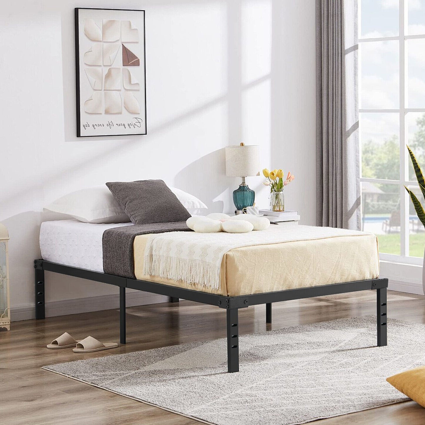 Metal Bed Frame Single/Double/King Size Bed Platform 3ft 4ft6 5ft Bed Base UK