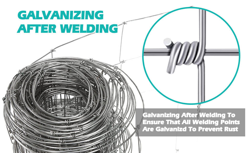 0.8M High 25M Long Stock Fencing Livestock Fence Galvanised Wire Barrier Fence