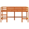 ' Loft Bed with Ladder Wax Brown 80x200 Solid Wood Pine Q6C9